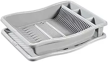 Curver Geschirrkorb mit Plateau L 48x38x10,5cm Hellgrau (228566)