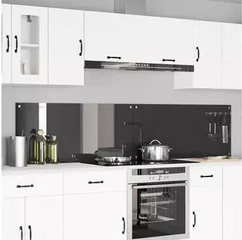 vidaXL K&uuml;chenr&uuml;ckwand 2 pcs Dunkelgrau 110 x 50 cm Geh&auml;rtetes Glas