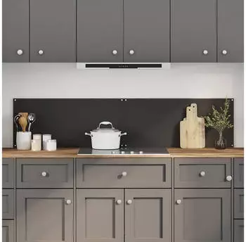 vidaXL K&uuml;chenr&uuml;ckwand 2 pcs Schwarz 90 x 40 cm Geh&auml;rtetes Glas