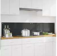 vidaXL K&uuml;chenr&uuml;ckwand 2 pcs Dunkelgrau 100 x 40 cm Geh&auml;rtetes Glas