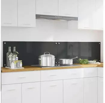vidaXL Küchenrückwand 2 pcs Dunkelgrau 100 x 40 cm Gehärtetes Glas
