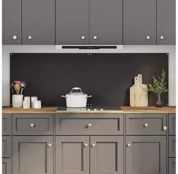 vidaXL K&uuml;chenr&uuml;ckwand 2 pcs Schwarz 90 x 60 cm Geh&auml;rtetes Glas