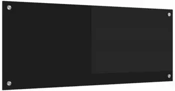 vidaXL K&uuml;chenr&uuml;ckwand Schwarz 100 x 40 cm Geh&auml;rtetes Glas