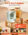 VEVOR Getränkespender 2x3,8L Glas mit Holzständer & Zapfhahn