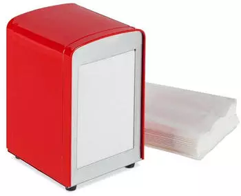Relaxdays Serviettenspender Tischspender rot, 260g