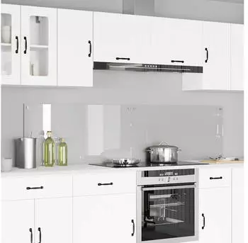 vidaXL K&uuml;chenr&uuml;ckwand 2 pcs Transparent 100 x 50 cm Geh&auml;rtetes Glas