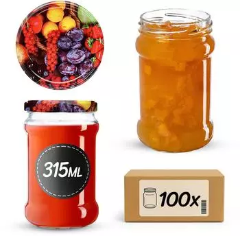 Kadax Einmachgläser 315ml mit Schraubdeckel fi66, 100 Stück (K5492)