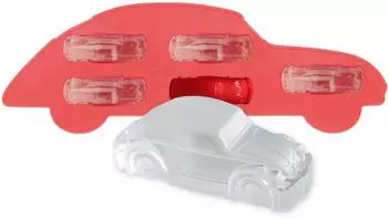 Brisa VW K&auml;fer Eisw&uuml;rfelform & Backform aus Silikon, Rot (BEIT01)