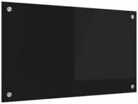 vidaXL K&uuml;chenr&uuml;ckwand Schwarz 70 x 40 cm Geh&auml;rtetes Glas