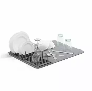 Umbra Udry Peg Abtropfgestell mit Abtropfmatte, Polyester/Kunststoff, Anthrazit