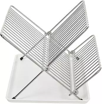Sauvic Faltbarer Geschirrabtropfer Edelstahl Silber (91041)