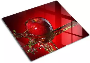 Tulup Herdabdeckplatte & Schneidebrett "Apfel und Wasser" Glas 60x52cm (010010520040000000761)