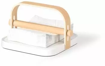 Umbra Bellwood Serviettenhalter Holz, wei&szlig;/natur (1022631-668)