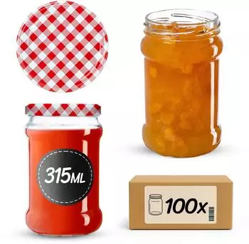 Kadax Einmachgläser 315ml mit Schraubdeckel, 100 Stück (K5488)