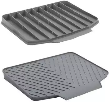 Metaltex Gravity-Duo Abtropfmatte beidseitig nutzbar 40x33cm, Grau (320495000)