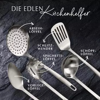 Stanley Rogers K&uuml;chenhelfer-Set Satin 5-teilig Edelstahl mit Titanium-Beschichtung (1175914)