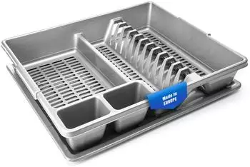 BigDean Abtropfgestell mit Schale Kunststoff grau 48x39x9,5cm (799187)