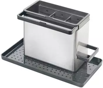 Metaltex Tidytex Sp&uuml;lbecken-Organizer Edelstahl, silber 24x13x14cm (297430000)