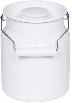 Riess Classic Milchkanne mit Deckel, Emaille, elfenbeinfarben, 2L (0339-033)