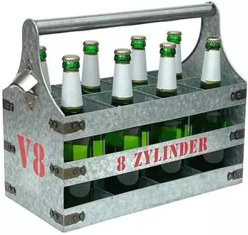 DanDiBo Flaschentr&auml;ger V8 8 Zylinder Metall mit Flaschen&ouml;ffner (96404)