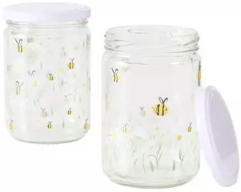Boltze Schraubgl&auml;ser Honey 500ml, 2er-Set, Glas