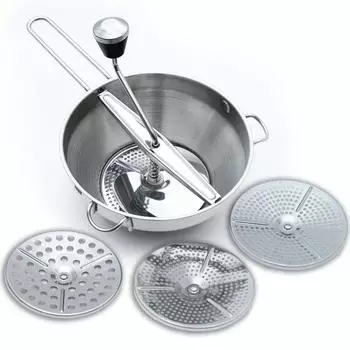 Intirilife Passierm&uuml;hle aus Edelstahl mit 3 Siebeinlagen, sp&uuml;lmaschinenfest (IL-101096)