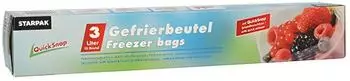 Papstar QuickSnap Gefrierbeutel 3l, transparent, 28cm x 27cm (14194)