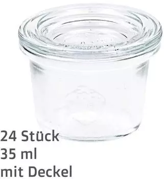 Contacto Weck Sturzglas 35ml mit Glasdeckel RR40, 24er Pack (2707/035)