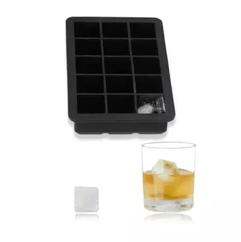 Relaxdays Eiswürfelform Silikon 2,5cm, 2er-Set, schwarz