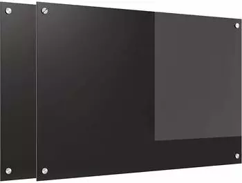 vidaXL K&uuml;chenr&uuml;ckwand 2 Stk. schwarz 90x60cm Geh&auml;rtetes Glas (3415550)