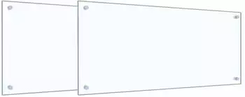 vidaXL K&uuml;chenr&uuml;ckwand transparent 90x40cm, Geh&auml;rtetes Glas, 2er-Set