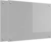 vidaXL K&uuml;chenr&uuml;ckwand 2 stk. Hellgrau 80 x 60 cm Geh&auml;rtetes Glas