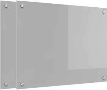 vidaXL K&uuml;chenr&uuml;ckwand 2-tlg. hellgrau 80x60cm Hartglas (3415451)