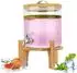 LuxusKollektion Getränkespender 5L Glas mit Hahn und Bambusständer