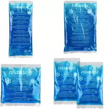 Relaxdays Kalt-Warm-Kompresse K&uuml;hlpads Set, 5er Pack, blau