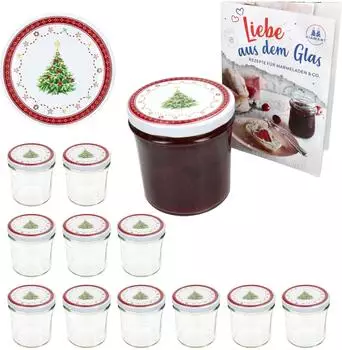 MamboCat Sturzglas 12er-Set 350ml Twist-Off-Deckel TO82 "Weihnachtstraum"