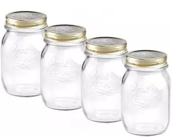 Bormioli Rocco Quattro Stagioni Einmachgläser 0,50l, 4er-Set (BOR349750UDLV)