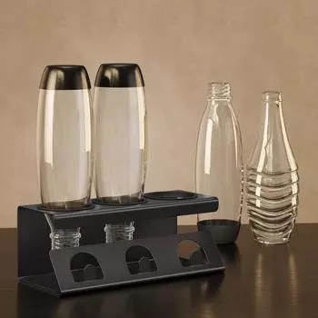 Songmics Flaschenhalter Abtropfgestell f&uuml;r 3/4 Flaschen, Stahl, schwarz