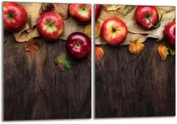 OEM Herdabdeckplatten-Set Glas Äpfel-Holz-Motiv 2x40x52cm (darhaus_5903515769262)
