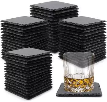 LuxusKollektion Untersetzer Schiefer quadratisch 10,2cm, 60 St&uuml;ck