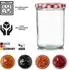 BigDean Marmeladengläser 230ml mit Schraubdeckel TO82, rot kariert (749601)