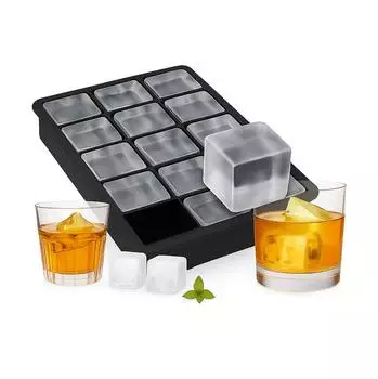 Relaxdays Eisw&uuml;rfelform Silikon 3,5cm BPA-frei, 3er-Set, schwarz