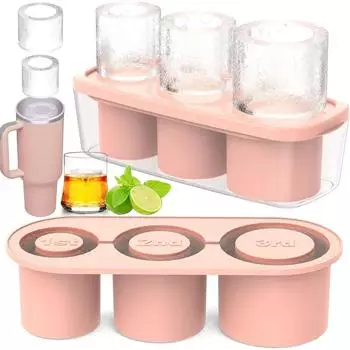 LuxusKollektion Eisw&uuml;rfelform Silikon mit Deckel f&uuml;r 40oz Tumbler, 3er-Pack