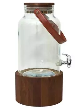 Cook Concept Getr&auml;nkespender aus Glas mit Holzst&auml;nder 6L