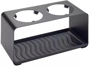 Wenko Wave Flaschenhalter f&uuml;r 2 Flaschen, Metall, schwarz (54898100)