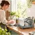 Relaxdays Abtropfgestell ausziehbar mit Besteckkorb, Glashalter & Abtropfschale, grau