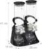 Relaxdays Doppelter Müslispender, Kunststoff, 1,5l, schwarz/transparent