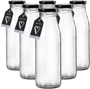 Ritzenhoff & Breker Mara Milchflasche 500ml, transparent, Glas, 6er Set