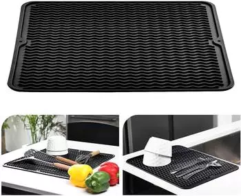 LuxusKollektion Abtropfmatte Silikon 40x45cm, schwarz