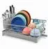 Relaxdays Abtropfgestell mit Besteckkorb und Ablauf, Metall/Kunststoff, grau, 21x43x29,5cm